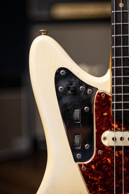1964 Fender Jaguar Electric Guitar - Olympic White with Matching Headstock