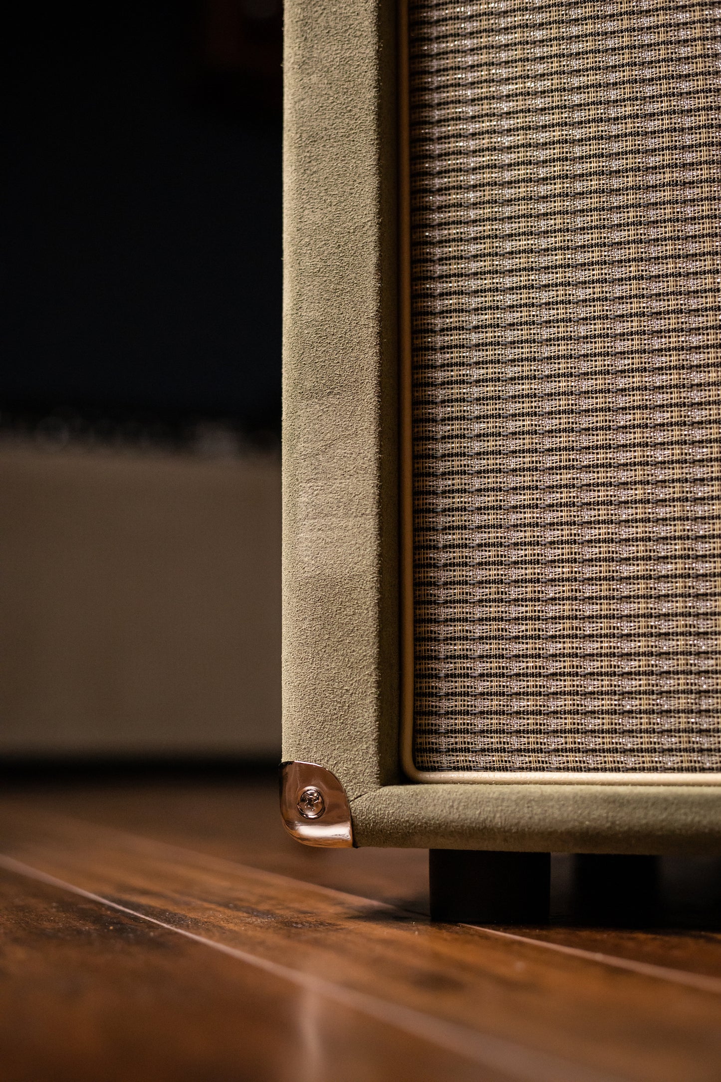 Two-Rock Studio Signature 35 Watt Tube Head and 12-65B 1x12 Extension Cabinet - Moss Green Suede, Silver Chassis, Vintage Gold Grill, Silver Knobs