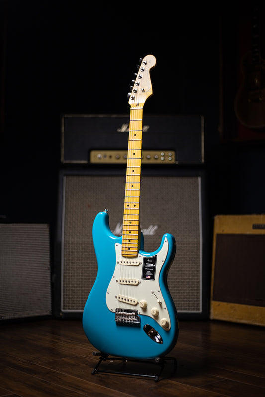 Fender American Professional II Stratocaster Maple Fretboard Electric Guitar - Miami Blue
