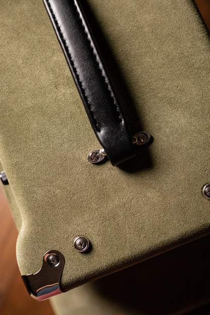 Two-Rock Studio Signature 35 Watt Tube Head and 12-65B 1x12 Extension Cabinet - Moss Green Suede, Silver Chassis, Vintage Gold Grill, Silver Knobs