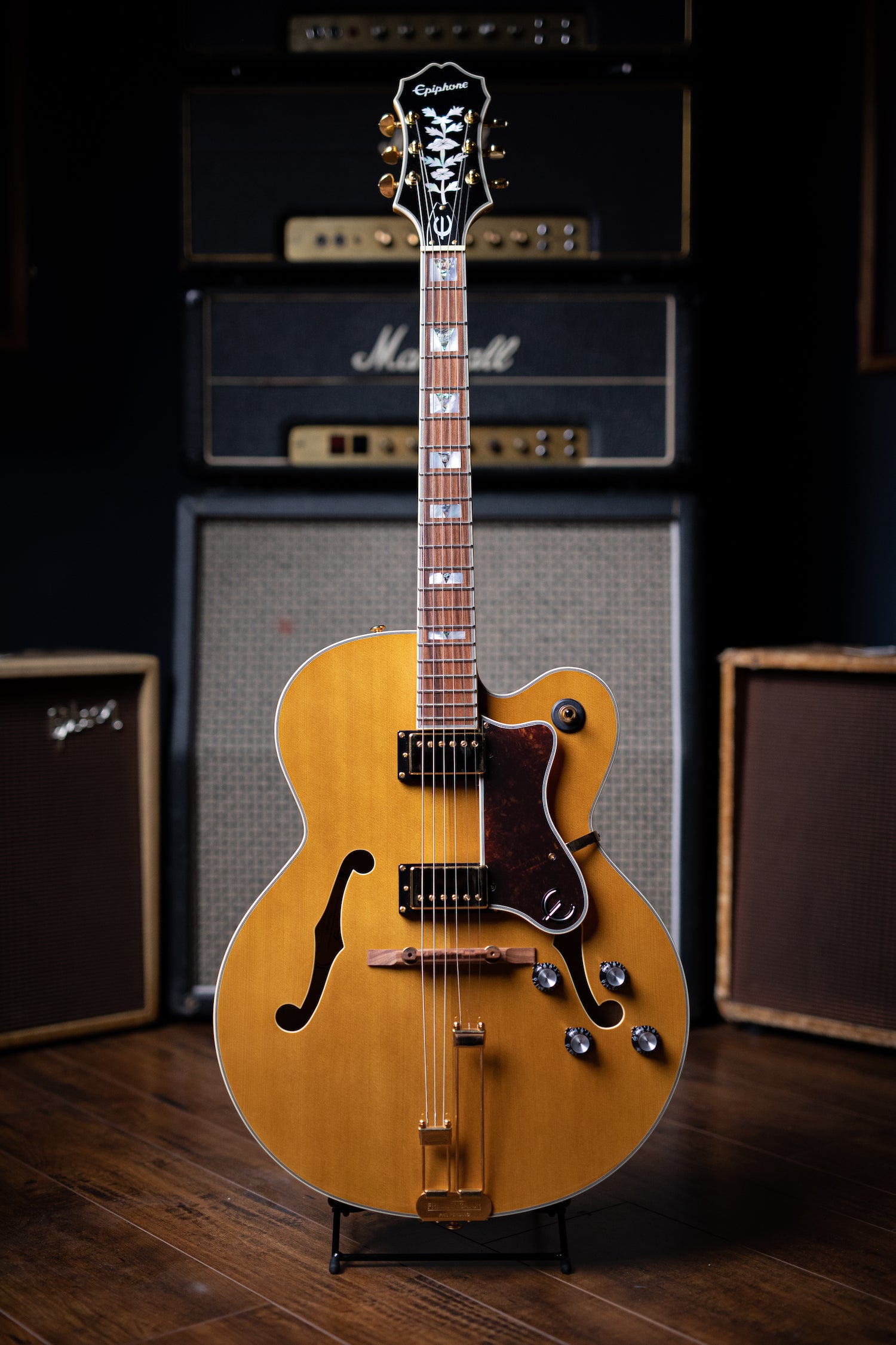 Epiphone Broadway Hollowbody Electric Guitar - Vintage Natural - Walt Grace Vintage