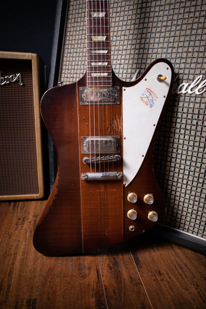 2009 Gibson Custom Shop Signature Johnny Winter '63 Firebird V Aged Electric Guitar - Vintage Sunburst - Walt Grace Vintage