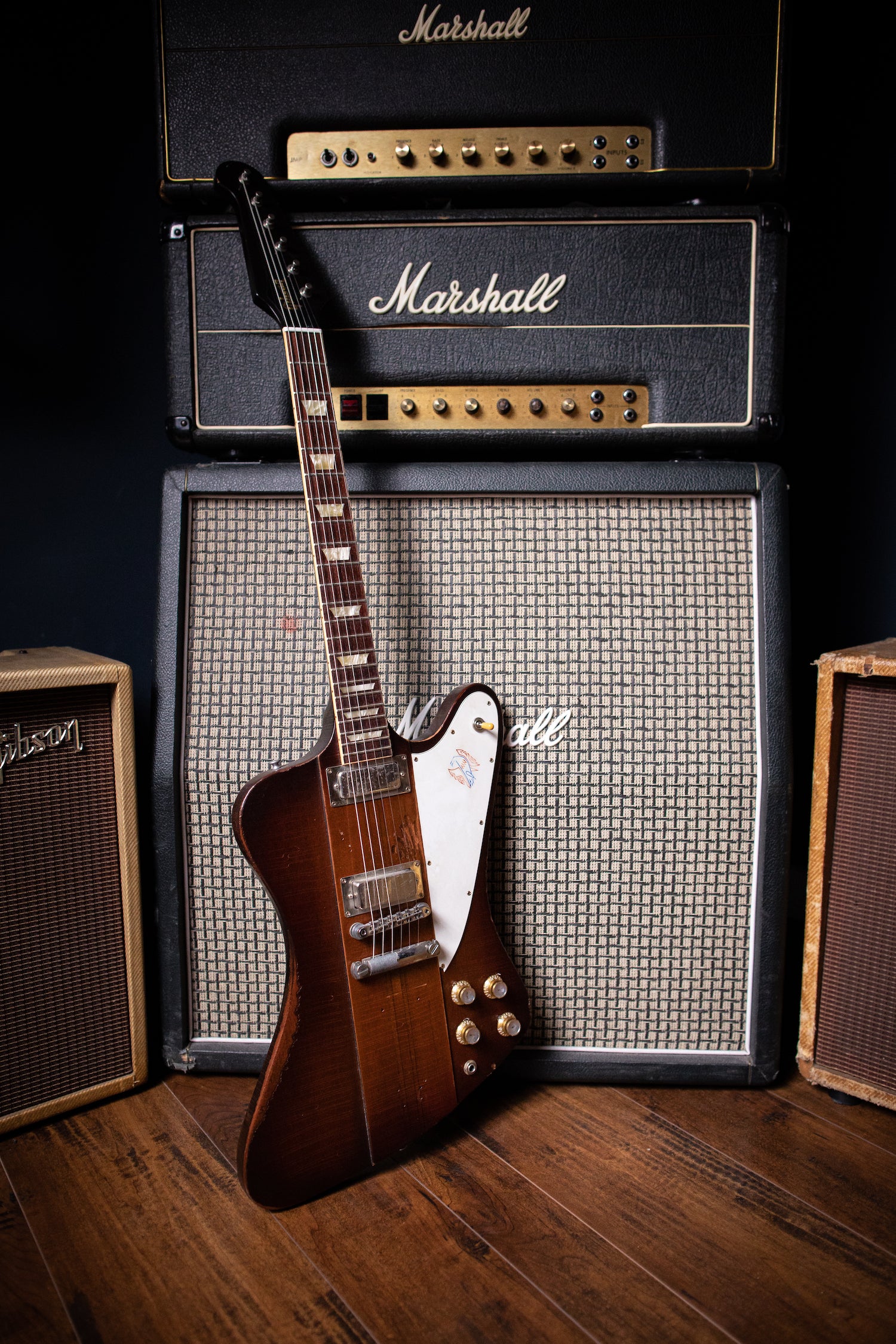 2009 Gibson Custom Shop Signature Johnny Winter '63 Firebird V Aged Electric Guitar - Vintage Sunburst - Walt Grace Vintage