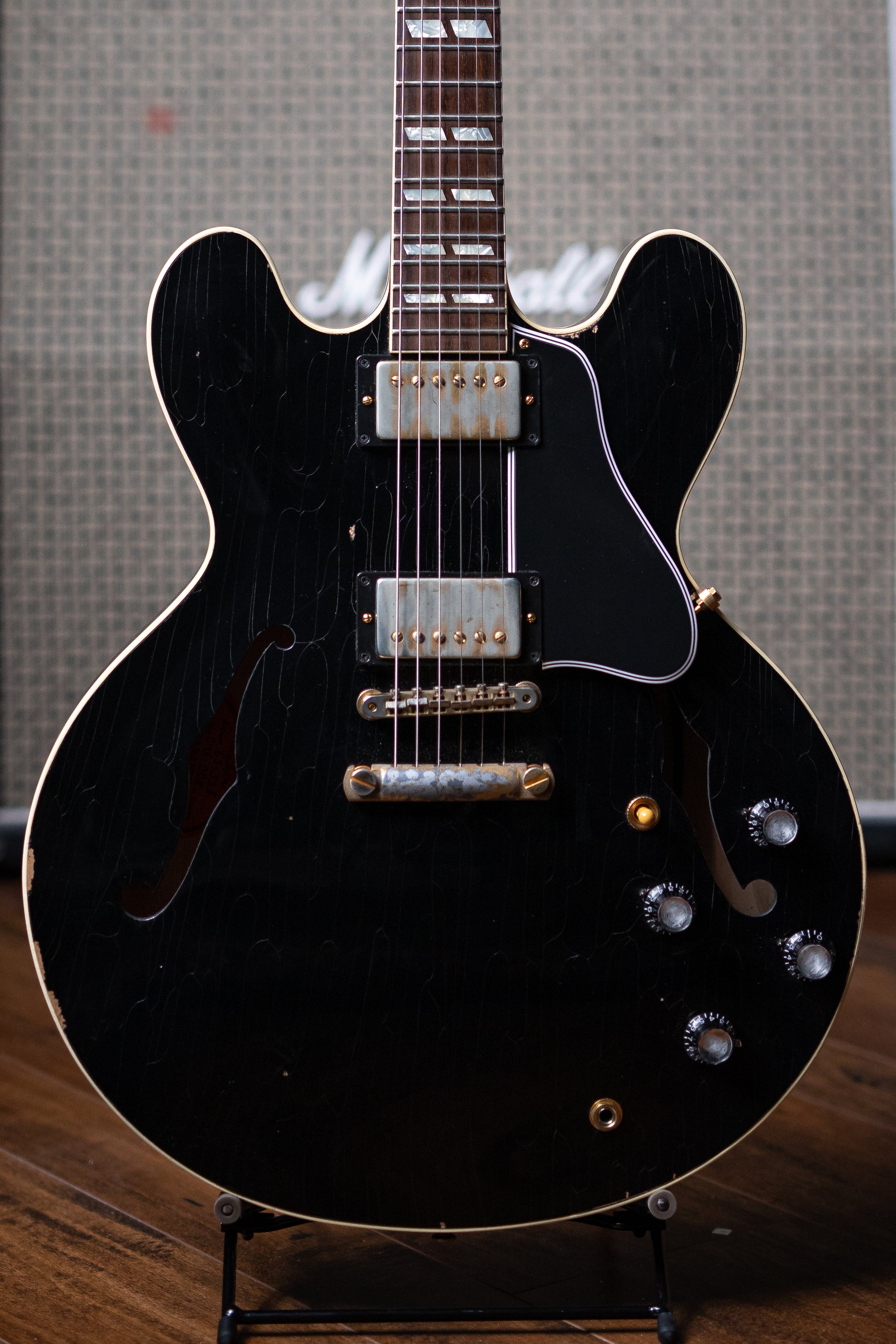2016 Gibson Custom Shop '63 ES-335 CME Limited Electric Guitar - Aged Ebony - Walt Grace Vintage