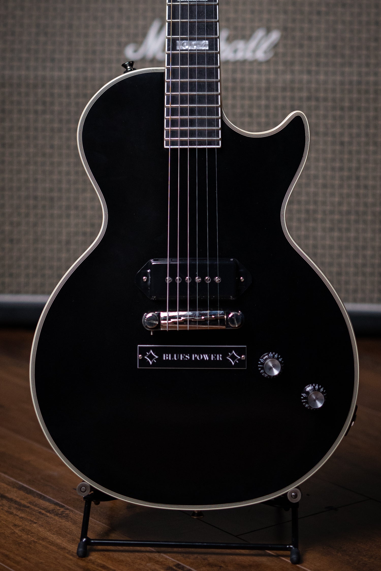 Epiphone Jared James Nichols "Old Glory" Les Paul Custom Electric Guitar - Ebony - Walt Grace Vintage
