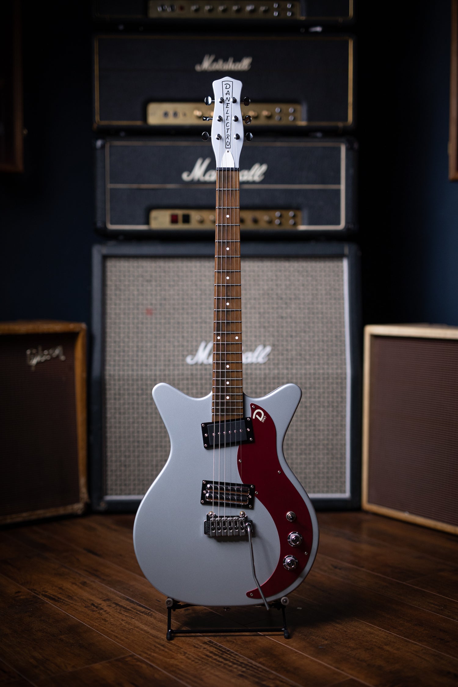 Danelectro ‘59XT Electric Guitar - Silver/Red - Walt Grace Vintage