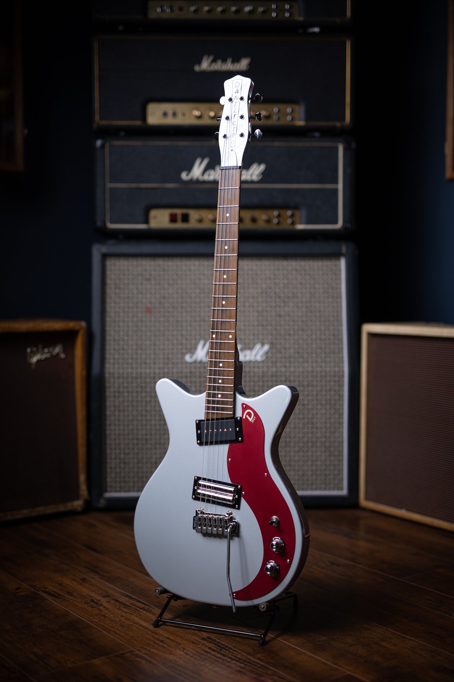 Danelectro ‘59XT Electric Guitar - Silver/Red - Walt Grace Vintage