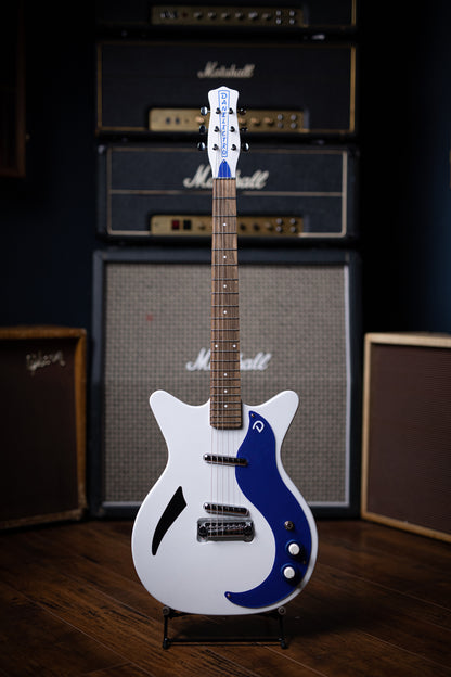 Danelectro ‘59 Spruce Semi-Hollow Electric Guitar - White/Blue - Walt Grace Vintage