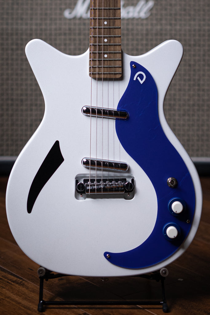 Danelectro ‘59 Spruce Semi-Hollow Electric Guitar - White/Blue - Walt Grace Vintage