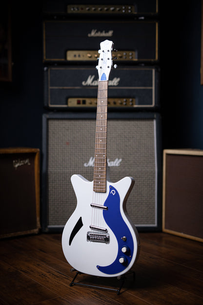 Danelectro ‘59 Spruce Semi-Hollow Electric Guitar - White/Blue - Walt Grace Vintage