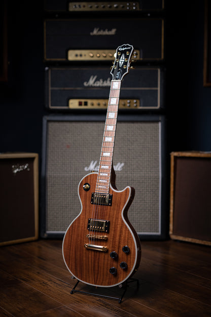 Epiphone Les Paul Custom Pro Koa Electric Guitar - Natural - Walt Grace Vintage