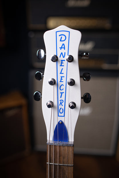Danelectro ‘59 Spruce Semi-Hollow Electric Guitar - White/Blue - Walt Grace Vintage