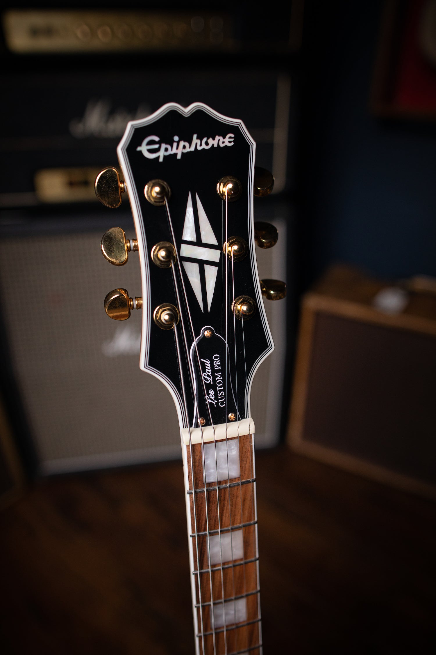 Epiphone Les Paul Custom Pro Koa Electric Guitar - Natural - Walt Grace Vintage