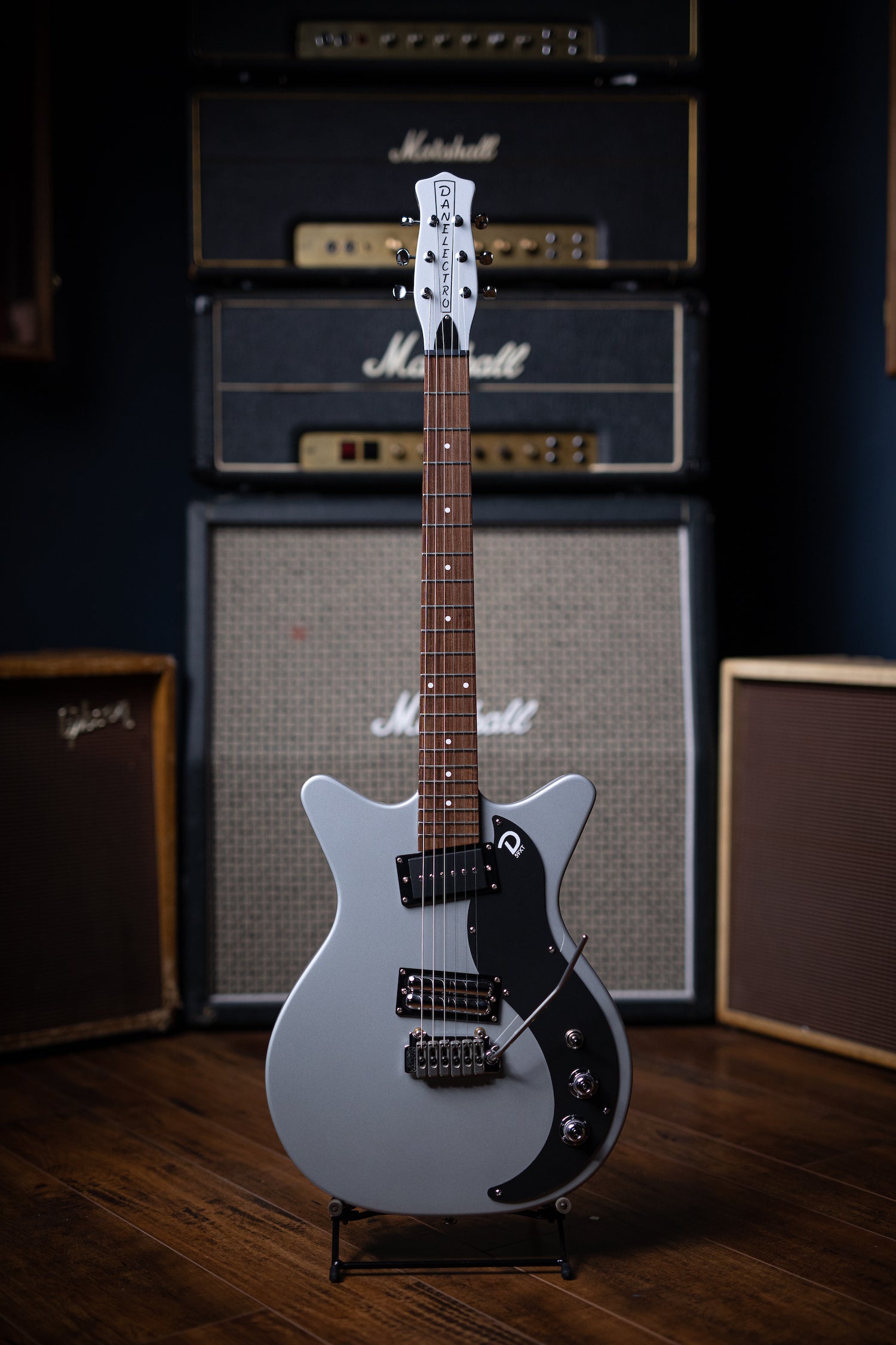 Danelectro ‘59 XT Electric Guitar - Silver/Black - Walt Grace Vintage