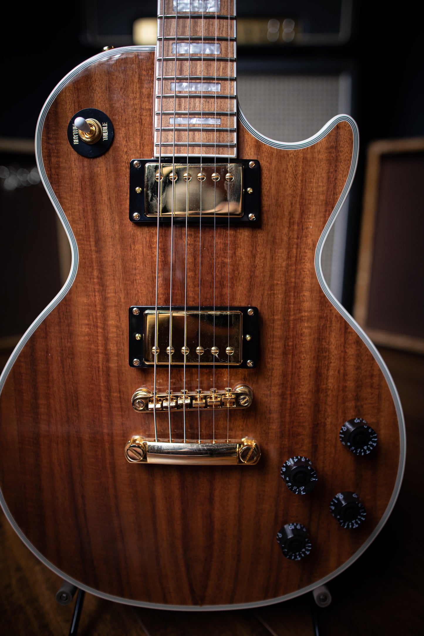 Epiphone Les Paul Custom Pro Koa Electric Guitar - Natural - Walt Grace Vintage