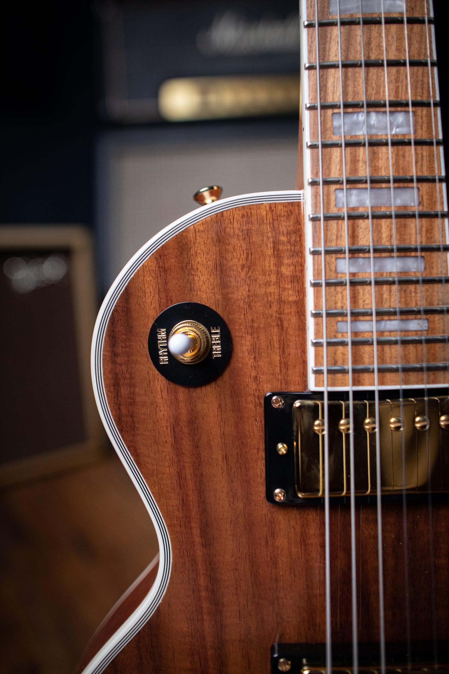Epiphone Les Paul Custom Pro Koa Electric Guitar - Natural - Walt Grace Vintage