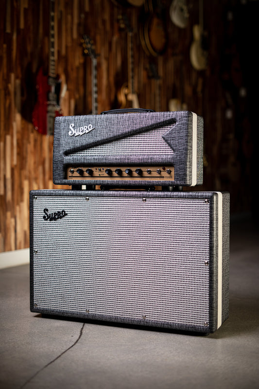 Supro 1699RH Statesman 50 Watt Tube Head - Gray - Walt Grace Vintage