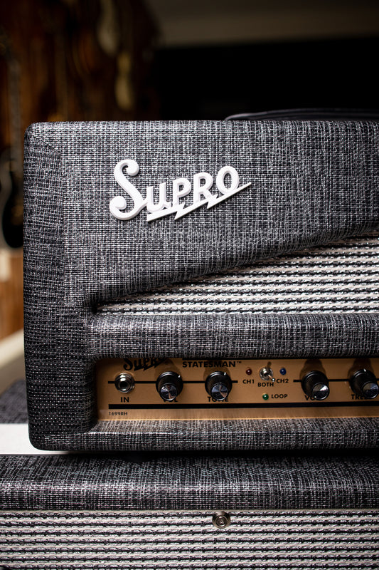 Supro 1699RH Statesman 50 Watt Tube Head - Gray - Walt Grace Vintage