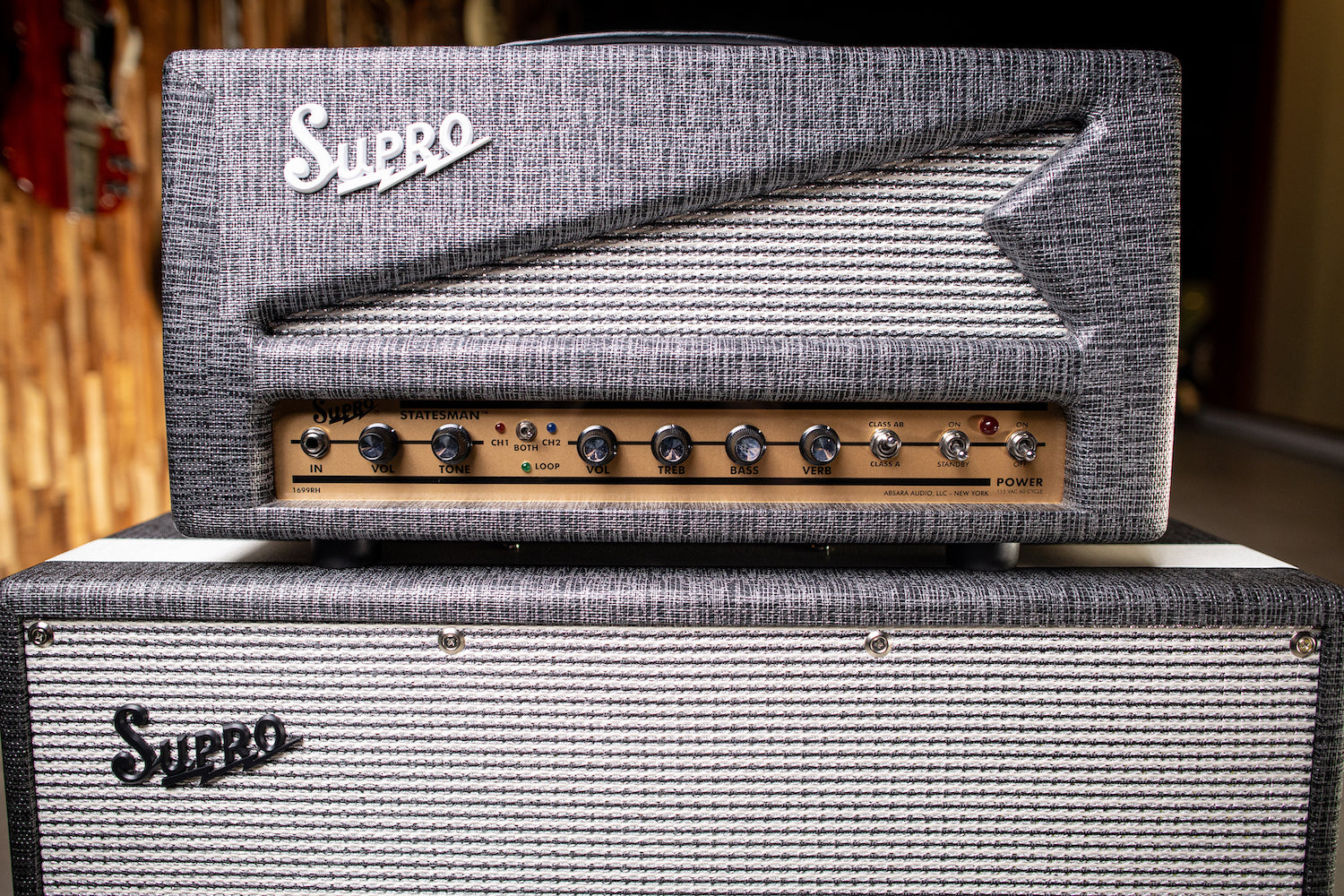 Supro 1699RH Statesman 50 Watt Tube Head - Gray - Walt Grace Vintage