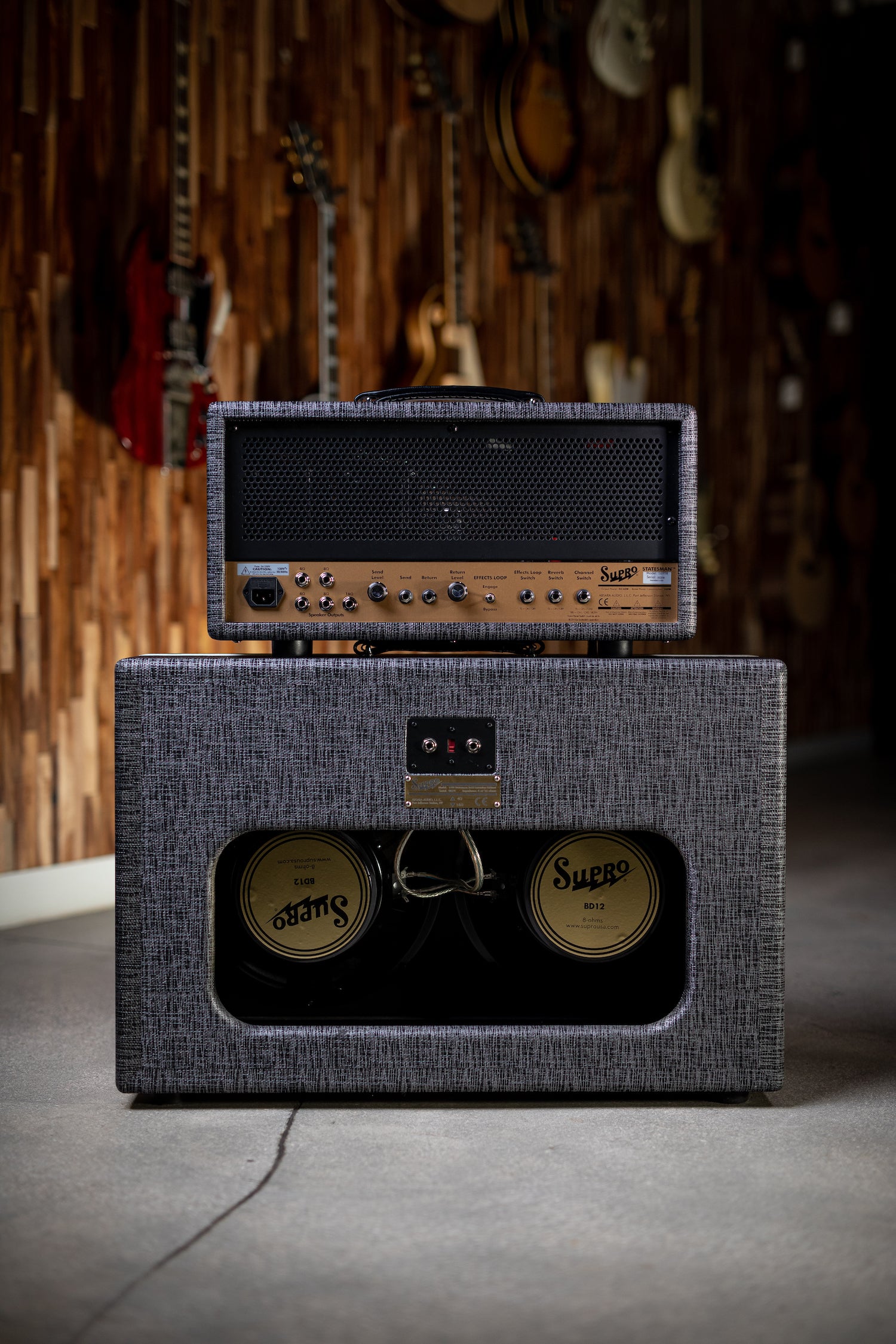 Supro 1799 Statesman 2x12" Extension Cabinet - Gray - Walt Grace Vintage