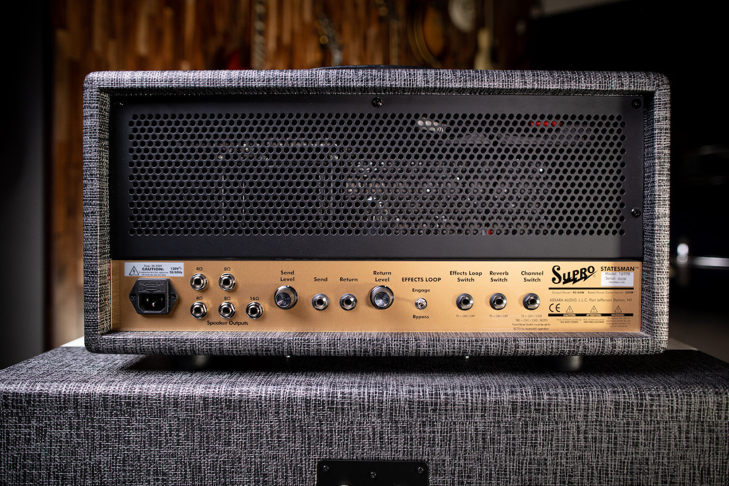 Supro 1699RH Statesman 50 Watt Tube Head - Gray - Walt Grace Vintage