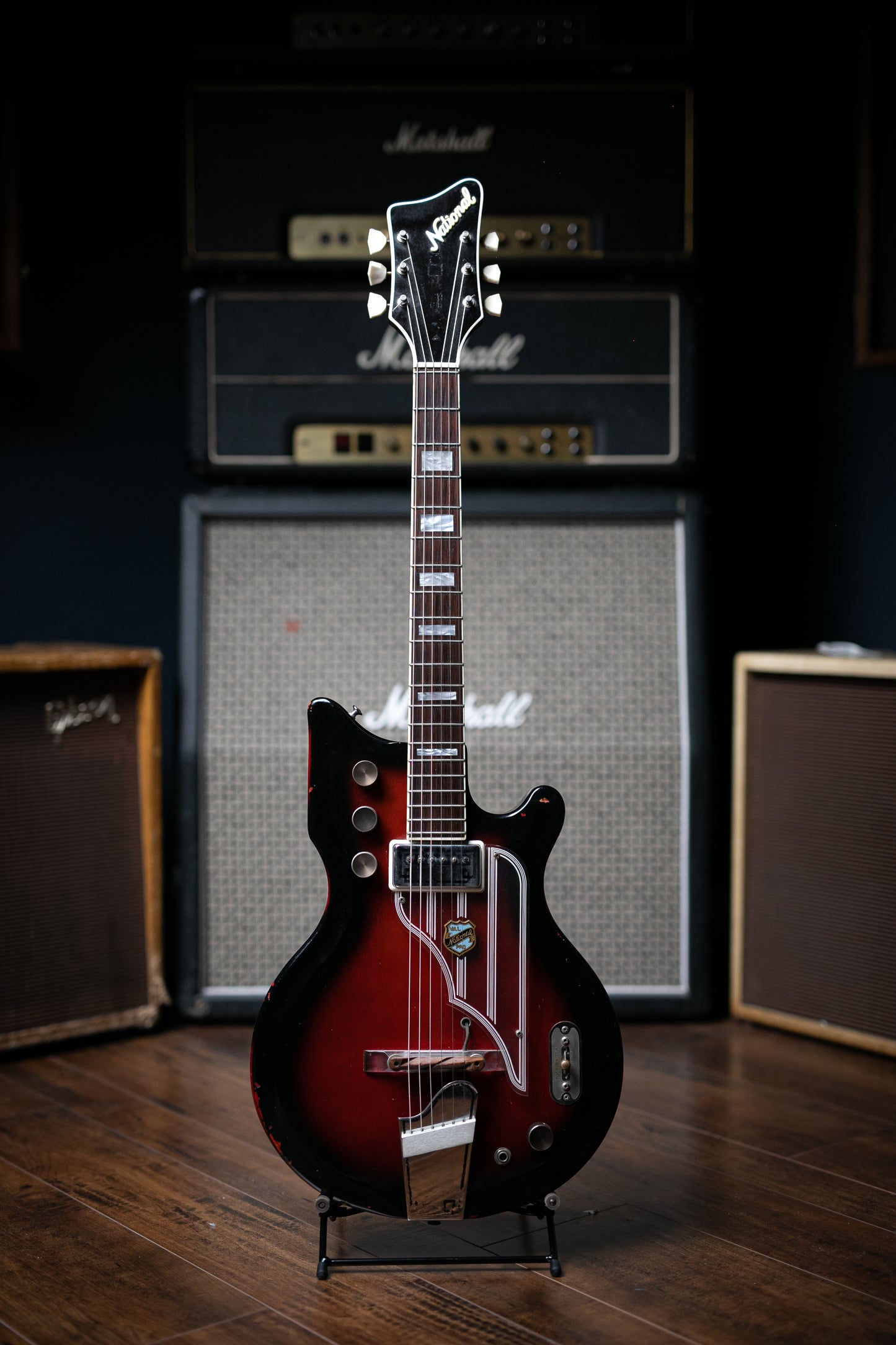 1964 National Val Pro 82 Electric Guitar - Red Burst - Walt Grace Vintage