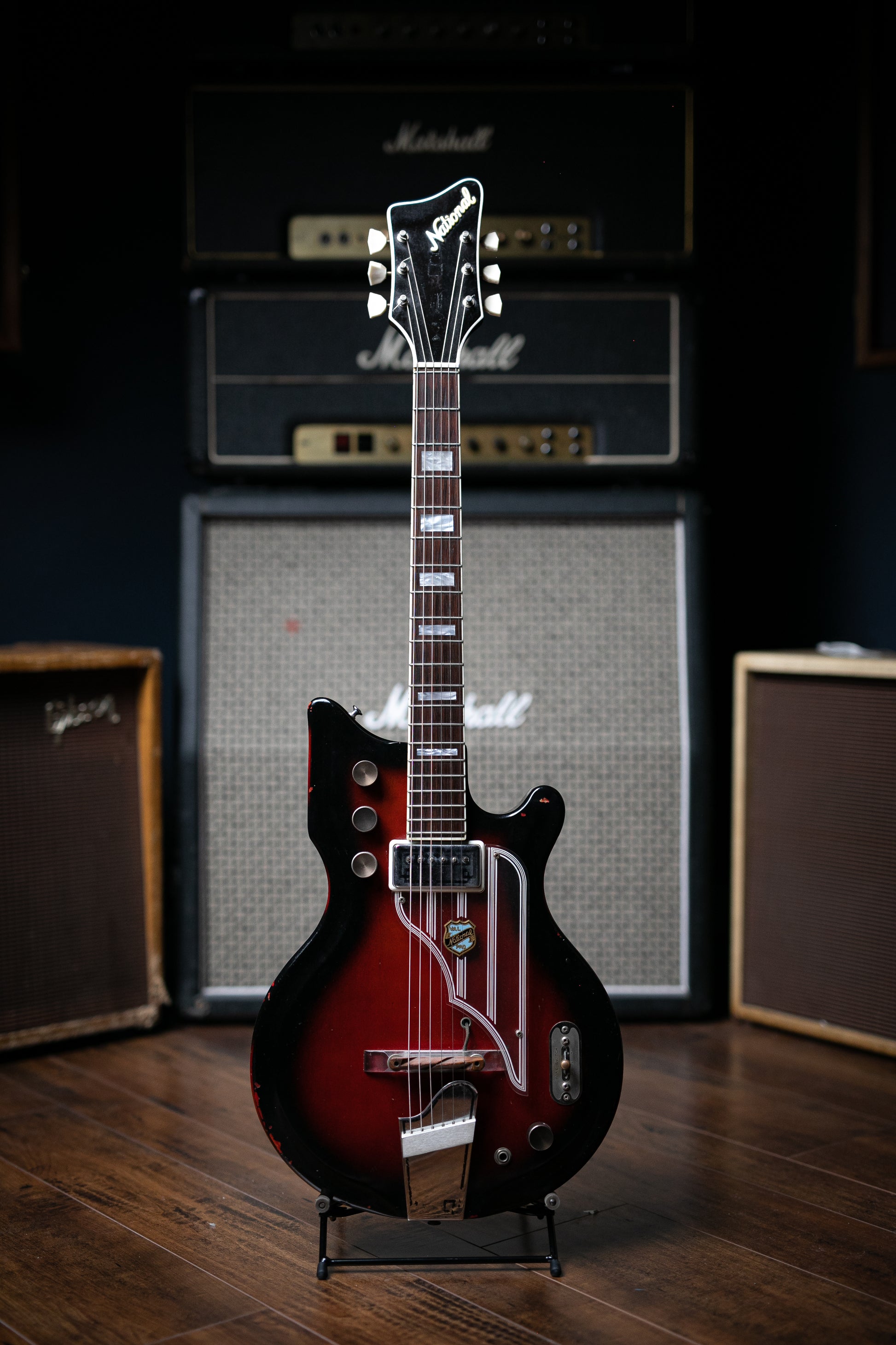 1964 National Val Pro 82 Electric Guitar - Red Burst - Walt Grace Vintage