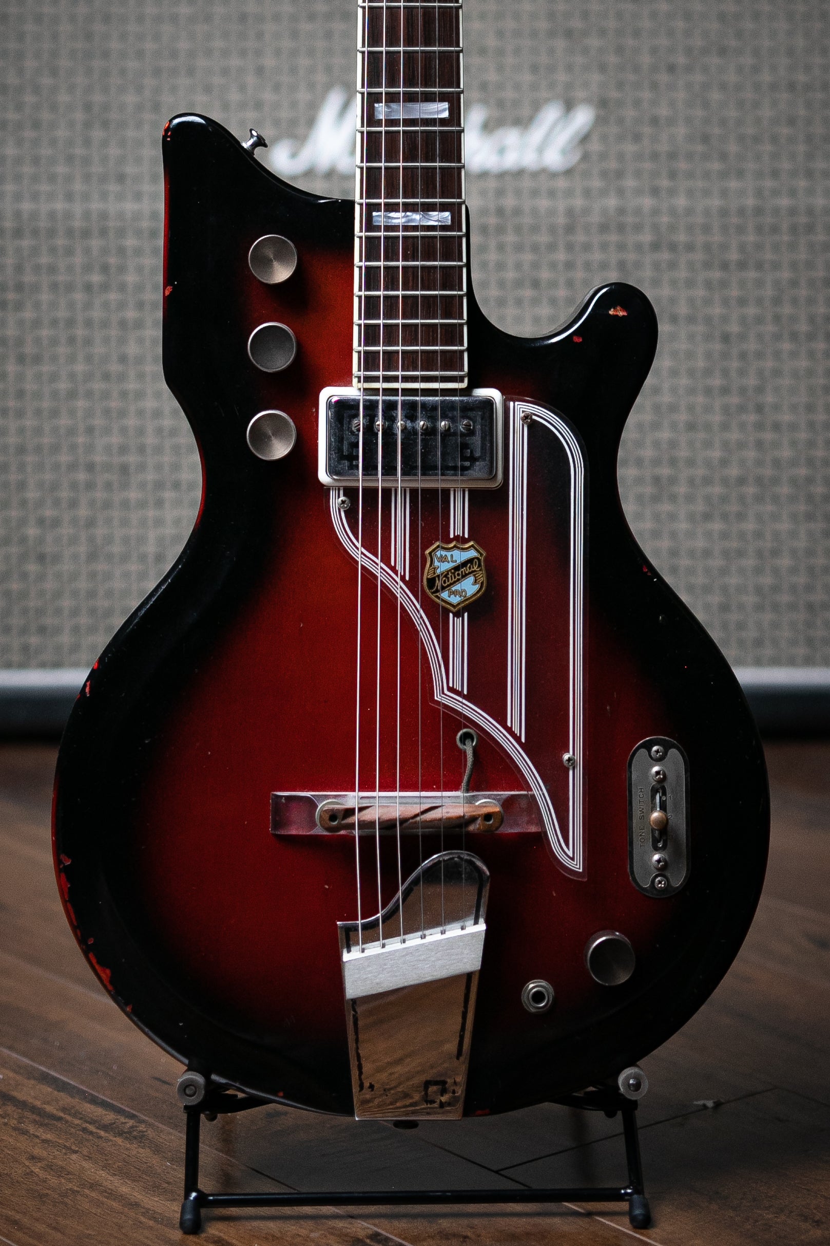 1964 National Val Pro 82 Electric Guitar - Red Burst - Walt Grace Vintage
