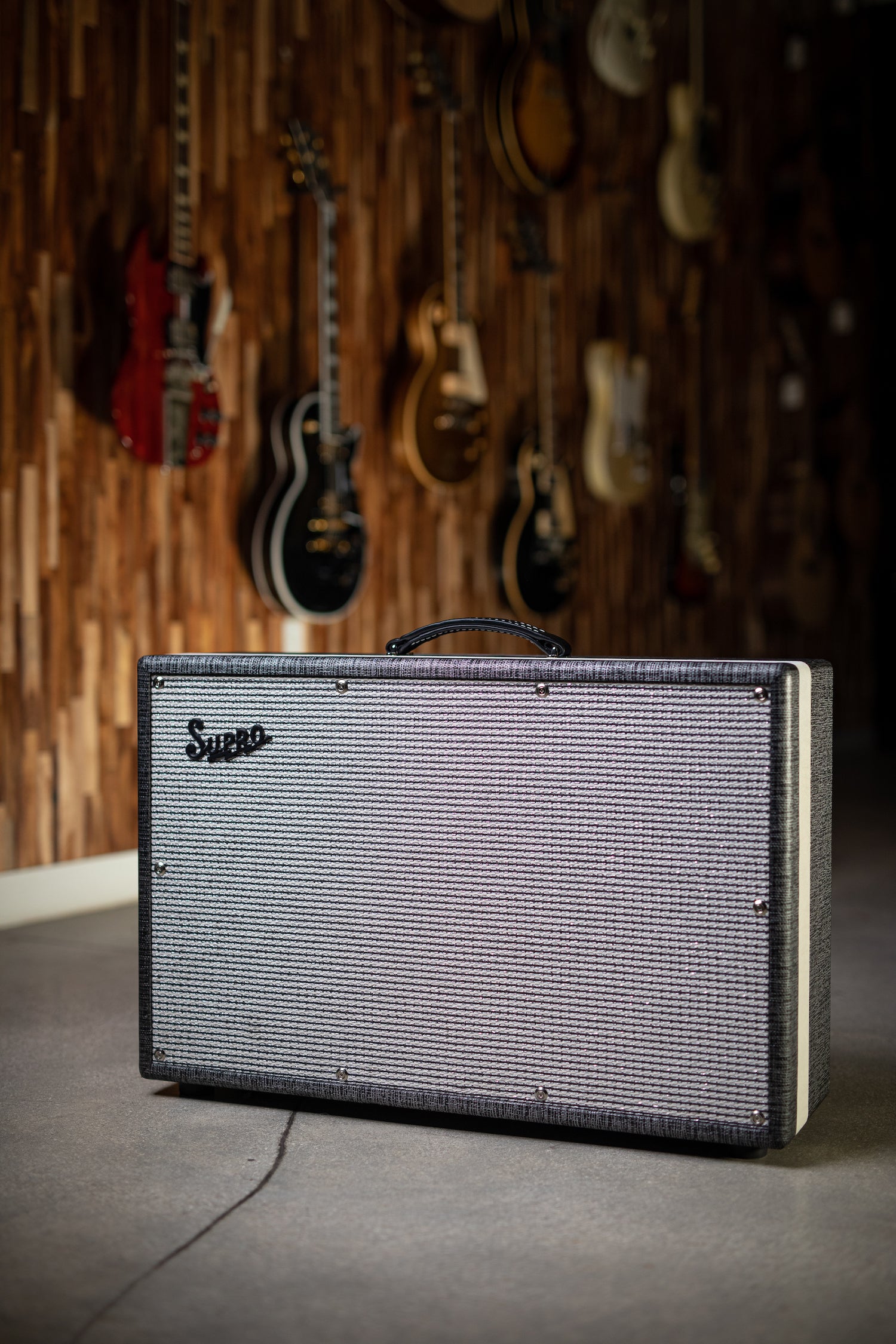 Supro 1799 Statesman 2x12" Extension Cabinet - Gray - Walt Grace Vintage