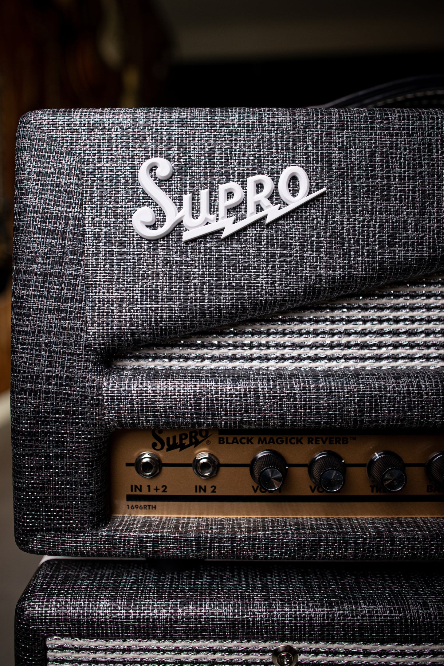 Supro 1696RTH Black Magick Reverb 25-watt Class A Tube Head - Gray - Walt Grace Vintage