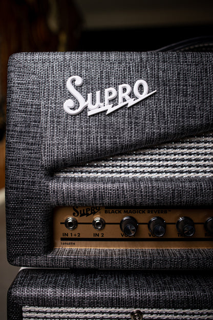 Supro 1696RTH Black Magick Reverb 25-watt Class A Tube Head - Gray - Walt Grace Vintage