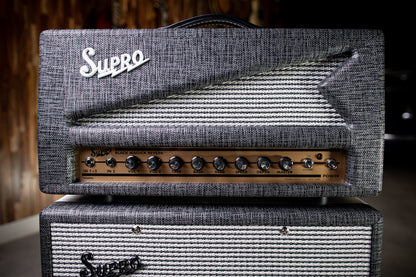 Supro 1696RTH Black Magick Reverb 25-watt Class A Tube Head - Gray - Walt Grace Vintage