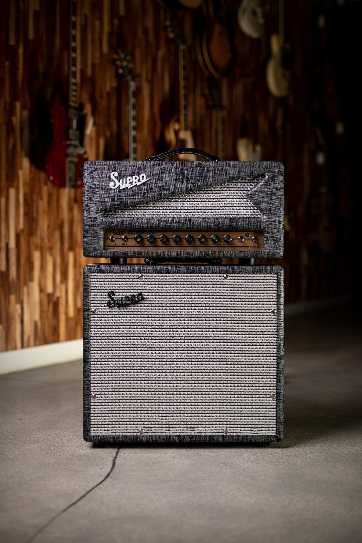 Supro 1790 Black Magick 1x12" Extension Cabinet - Gray - Walt Grace Vintage