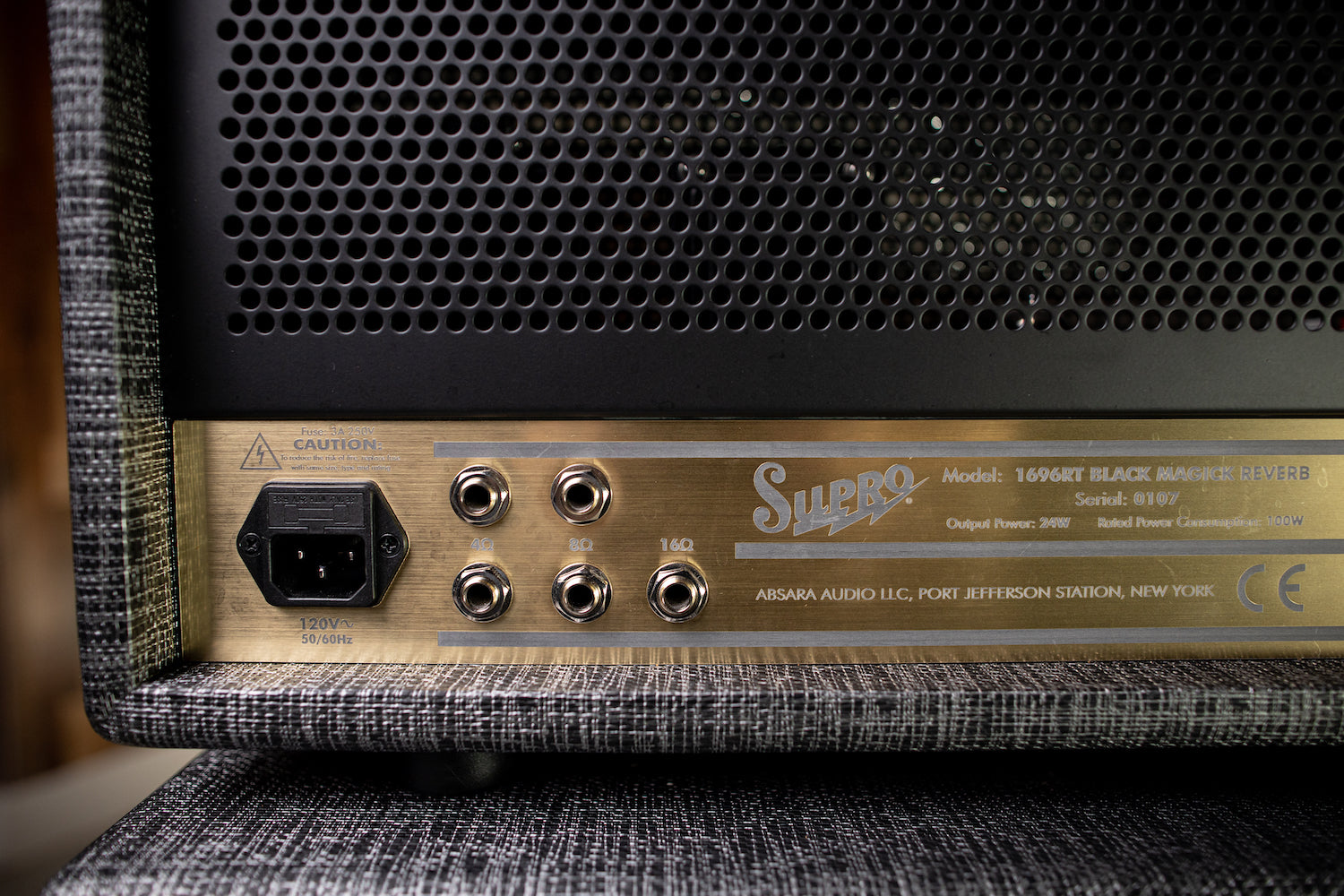 Supro 1696RTH Black Magick Reverb 25-watt Class A Tube Head - Gray - Walt Grace Vintage