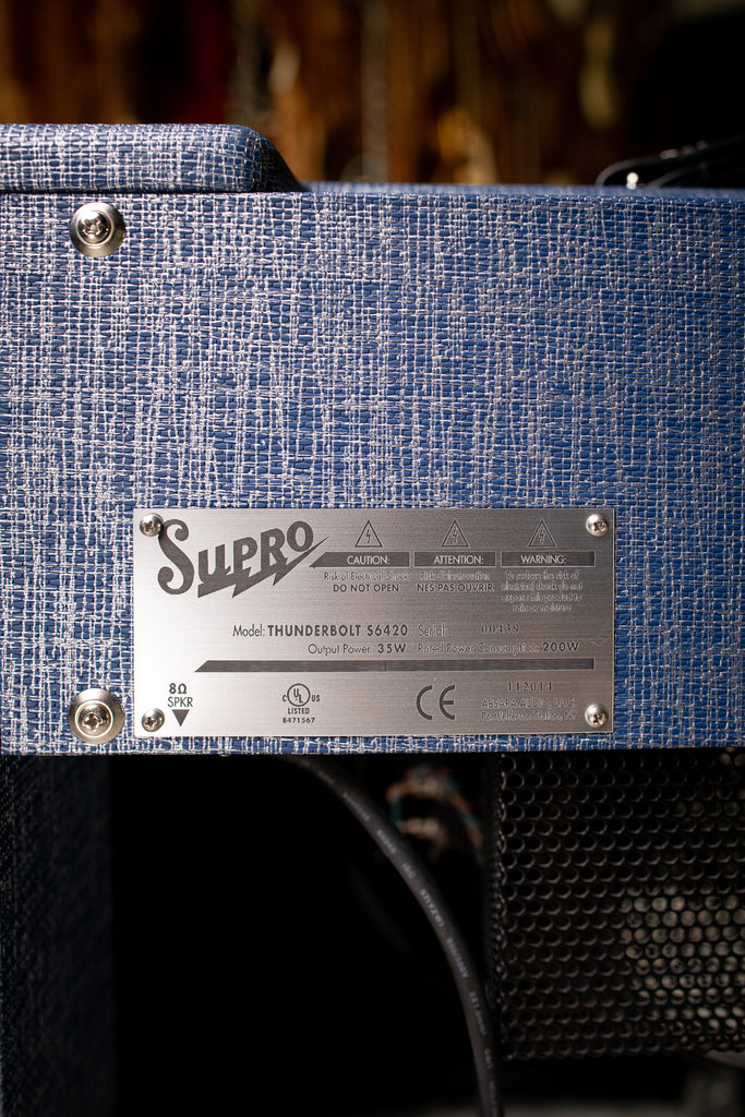 2015 Supro Thunderbolt S6420 Combo Amp - Blue - Walt Grace Vintage