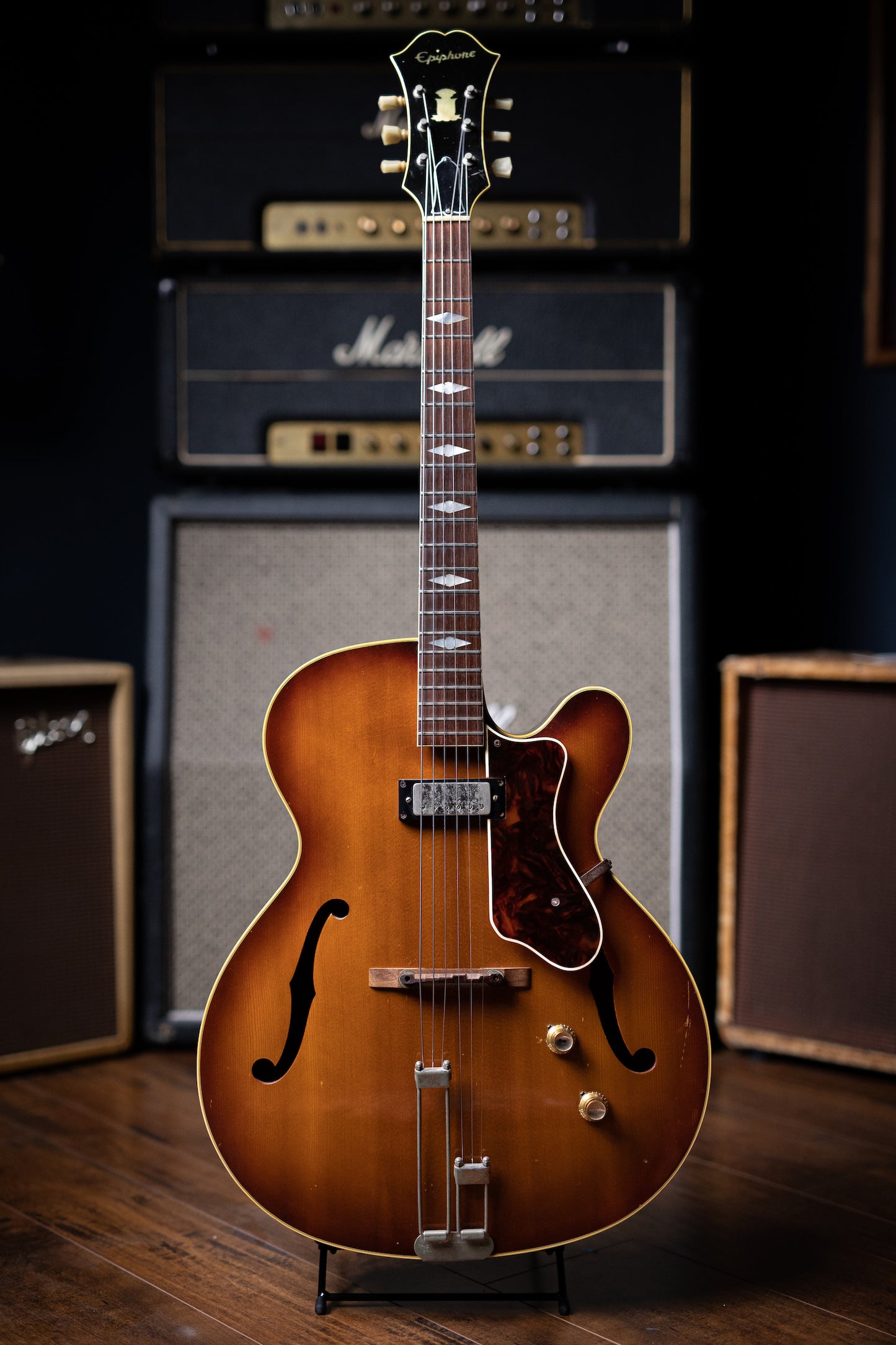 1964 Epiphone Triumph Electric Guitar - Tinted Dark Natural - Walt Grace Vintage