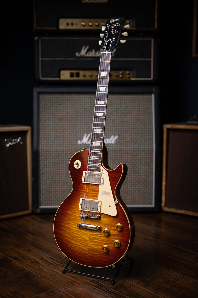 Gibson Custom Shop 1960 Les Paul Standard 60th Anniversary V1 Electric Guitar - VOS Deep Cherry Sunburst - Walt Grace Vintage