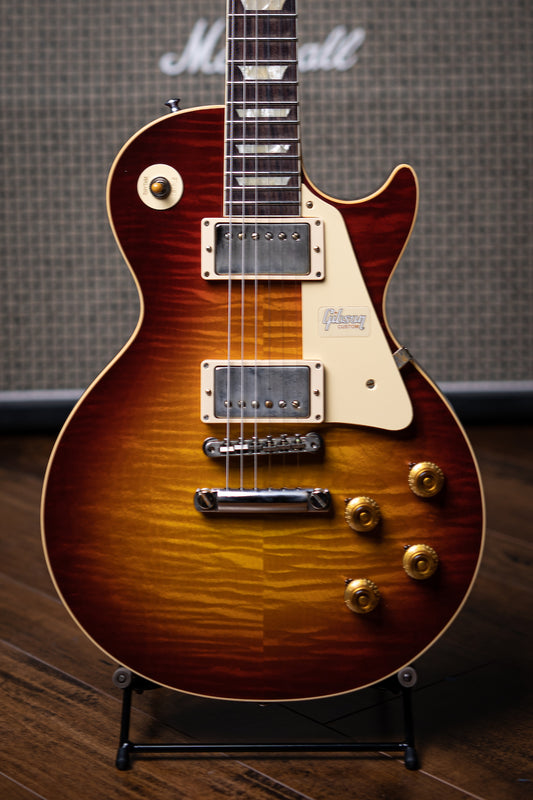 Gibson Custom Shop 1960 Les Paul Standard 60th Anniversary V1 Electric Guitar - VOS Deep Cherry Sunburst - Walt Grace Vintage