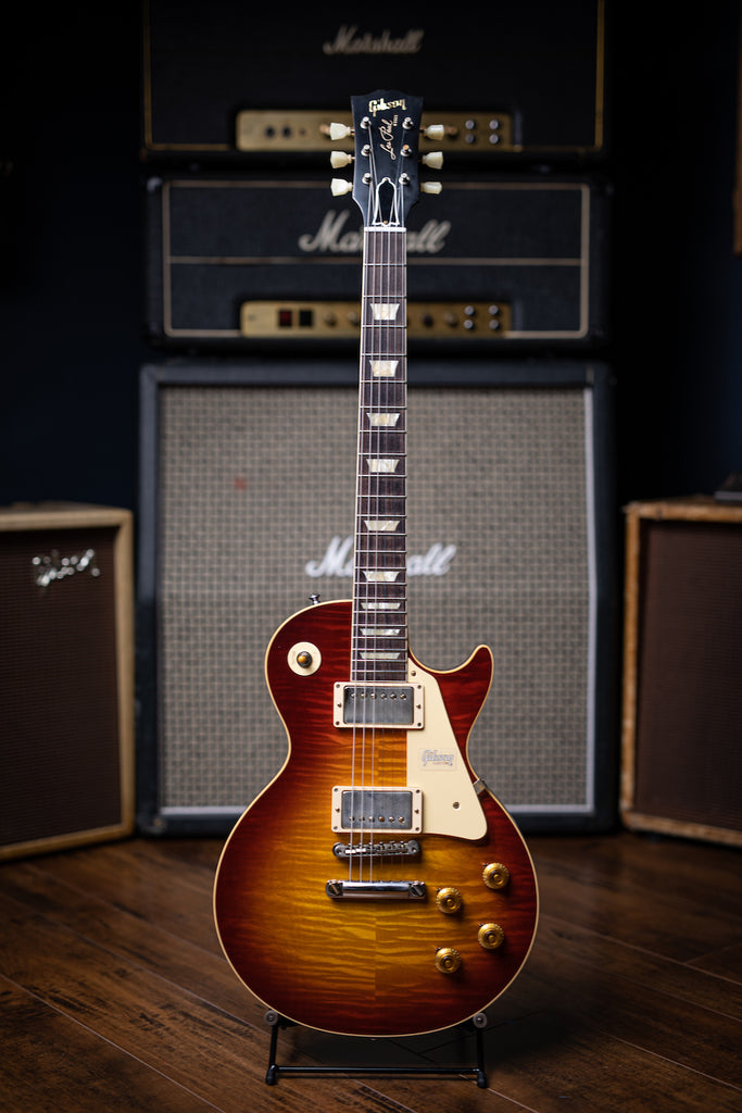 Gibson Custom Shop 1960 Les Paul Standard 60th Anniversary V1 Electric Guitar - VOS Deep Cherry Sunburst - Walt Grace Vintage
