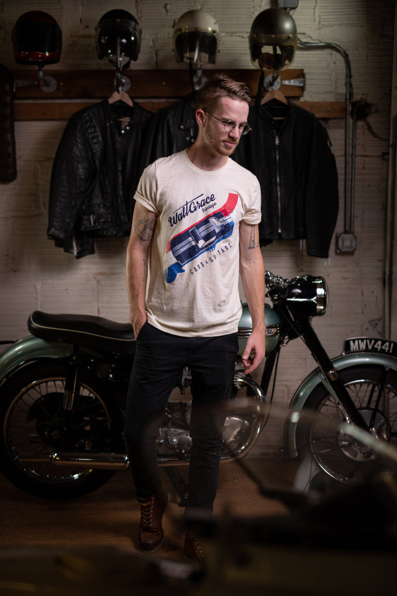 Walt Grace Vintage Cream Graphic T-Shirt - Gender Neutral