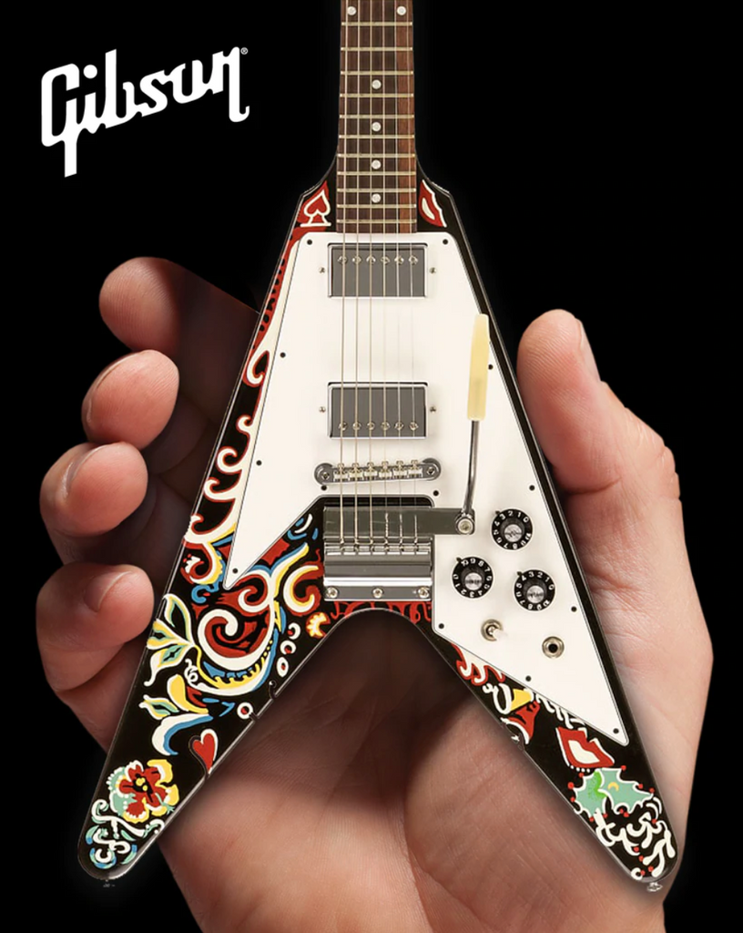 Jimi Hendrix Gibson Psychedelic Flying V - Mini Guitar