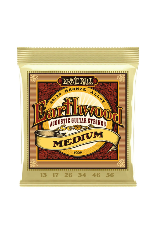 Ernie Ball 2002 Earthwood Medium 80/20 Bronze Acoustic Guitar Strings 13-56