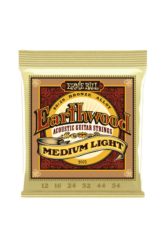 Ernie Ball 2003 Earthwood Medium/Light 80/20 Bronze Acoustic Guitar Strings 12-54