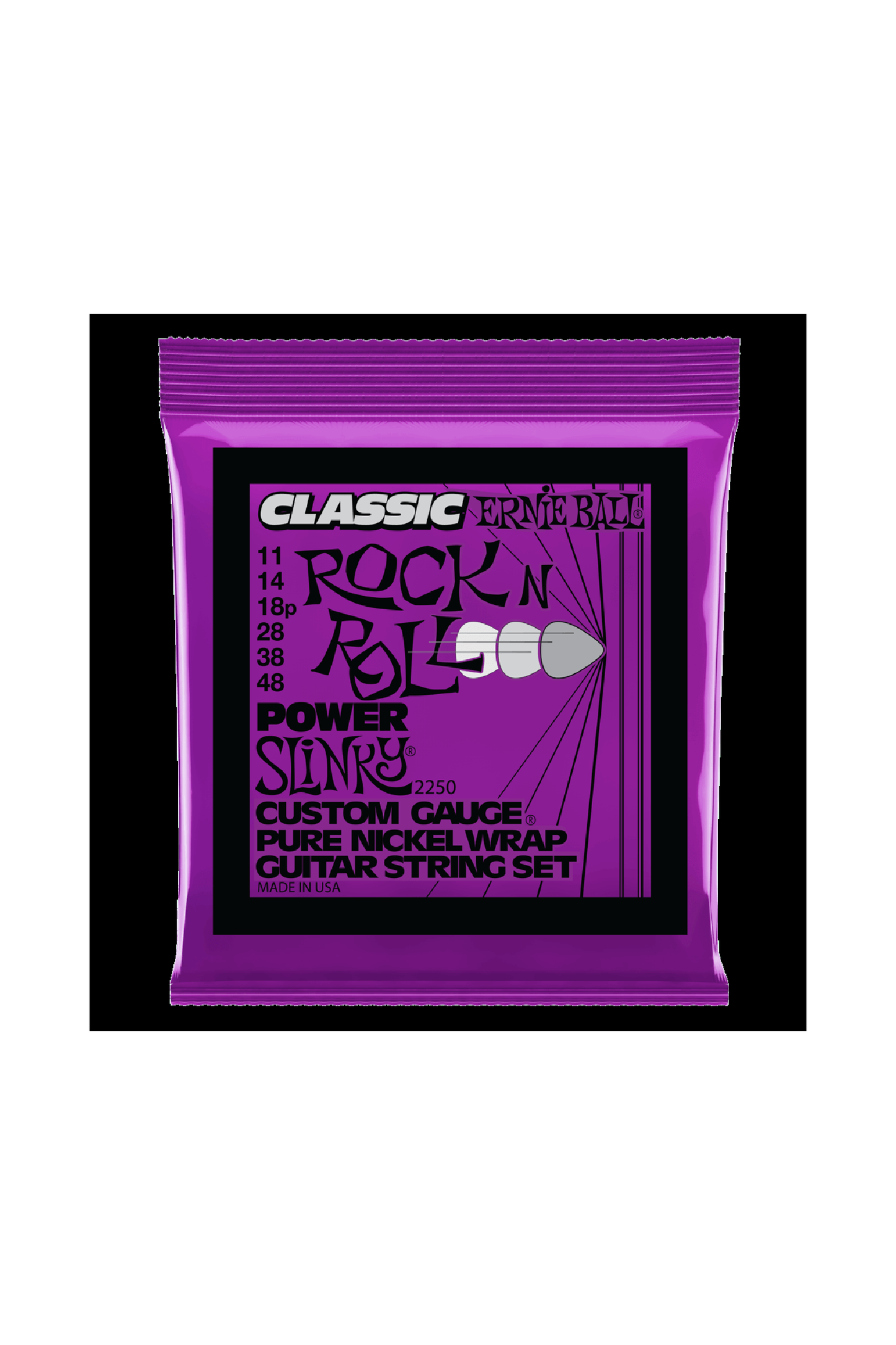 Ernie Ball 2250 Power Slinky Classic Rock N Roll Electric Guitar Strings 11-48