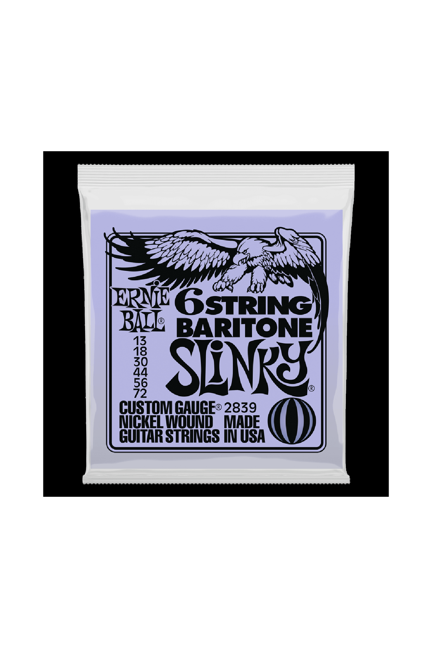 Ernie Ball 2839 6-string Baritone Slinky Nickel Wound Electric Guitar Strings 13-72