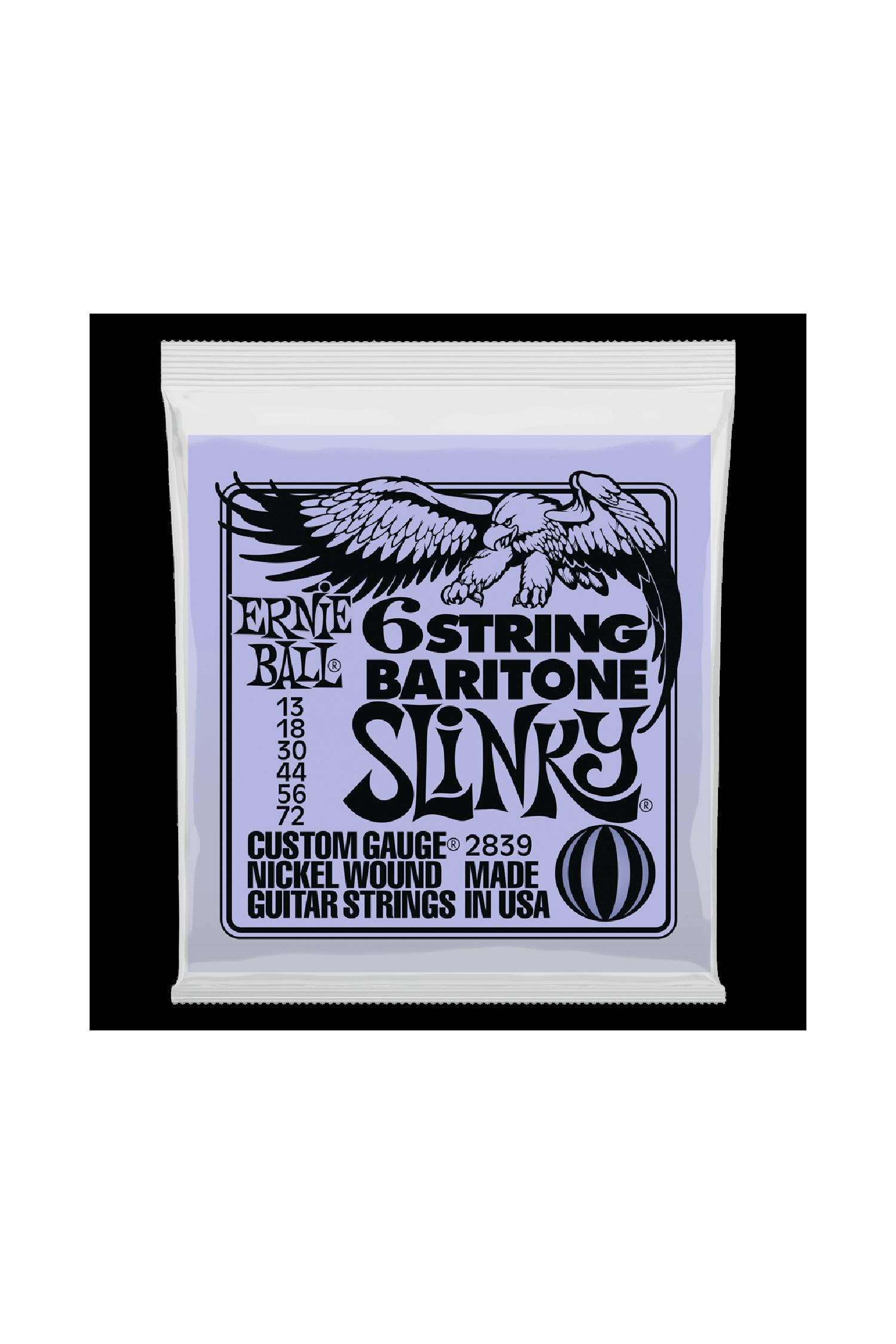 Ernie Ball 2839 6-string Baritone Slinky Nickel Wound Electric Guitar Strings 13-72