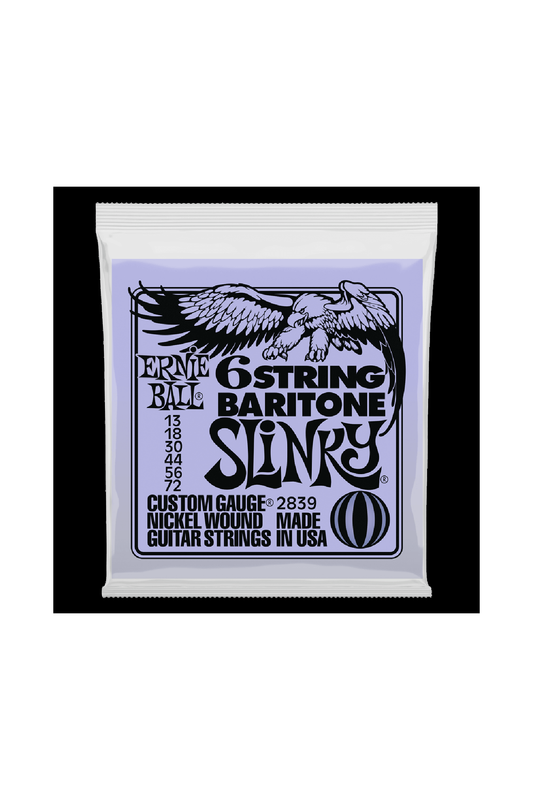 Ernie Ball 2839 6-string Baritone Slinky Nickel Wound Electric Guitar Strings 13-72