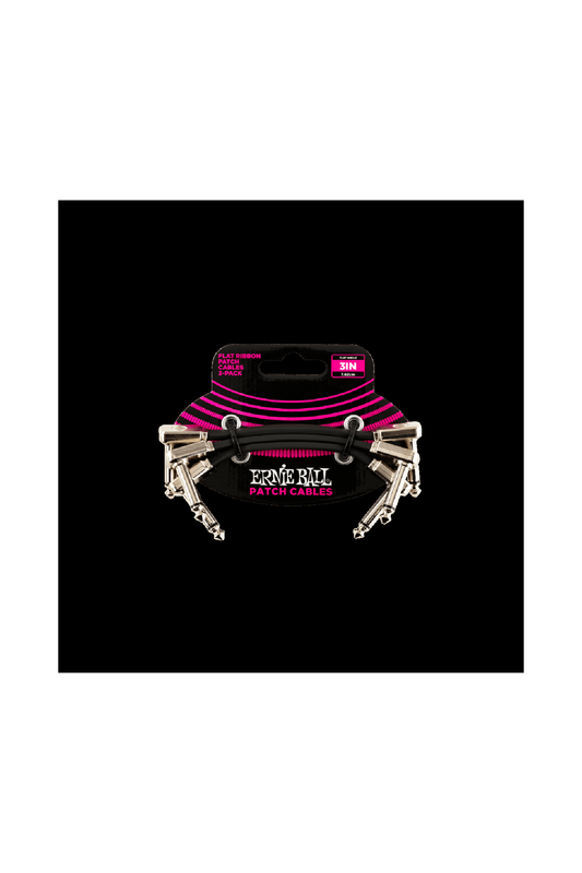 Ernie Ball Flat Ribbon Patch Cable 3" - 3 Pack