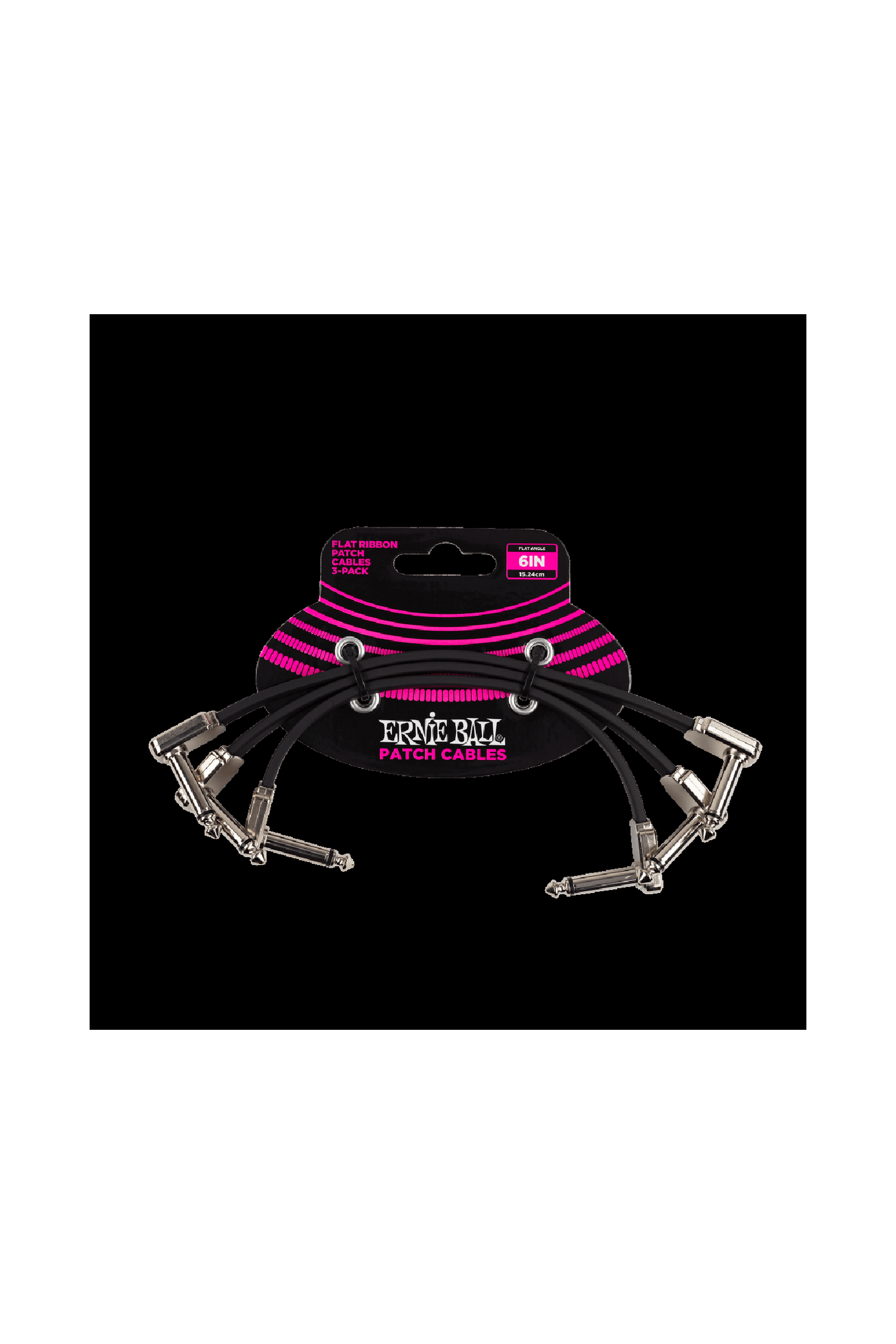 Ernie Ball Flat Ribbon Patch Cable 6" - 3 Pack