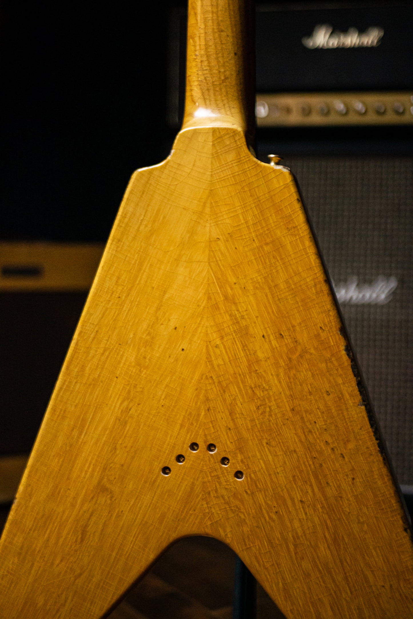 2021 Gibson 58 Korina Flying V Brazilian Rosewood Fingerboard Murphy Lab Light Aged GH Electric Guitar - Natural 81031